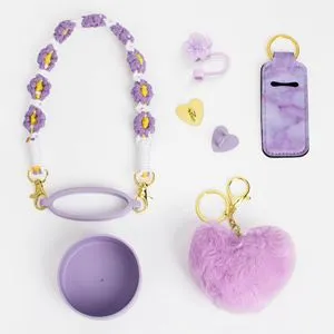 Set Accesorii Statement pentru Pahar Termos în Nuanța Lila