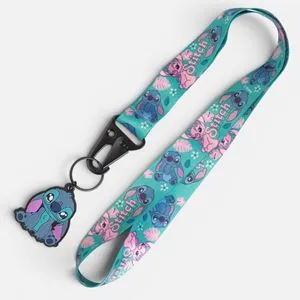 Breloc cu snur pentru gât cu figurina Stitch din PVC