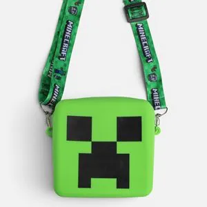 Gentuta din silicon pentru copii, verde, cu model Minecraft, 11x11 cm
