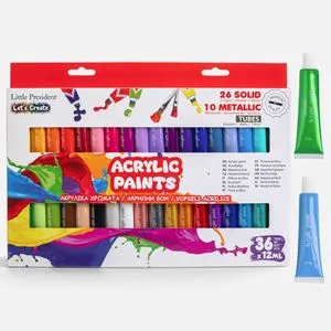 Set 36 Vopsele Acrilice 12ml Mate si Metalizate pentru Pictura