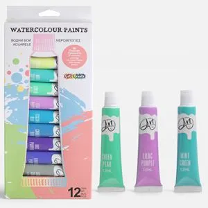 Set Acuarele Culori Pastel 12ml - 12 Bucăți pentru Pictură Artistică