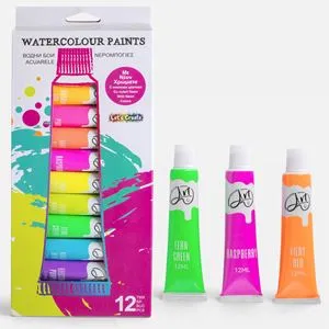 Set Acuarele Neon 12 Culori Vibrantе