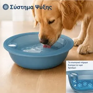 Bol pentru apă cu perete dublu, 500 ml, albastru