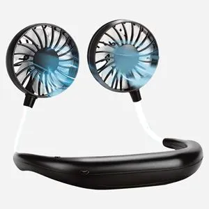 Ventilator portabil dublu pentru gât, hands-free, 360°, 3 viteze
