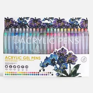Set 48 Pixuri cu Gel Acrilic, Culori Variate, Vârf 0.5-1.0 mm