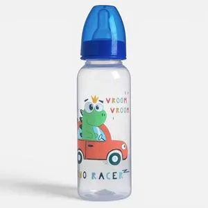 Biberon din plastic cu tetină din silicon, model dinozaur 250 ml