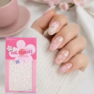 Autocolante pentru Unghii cu Model Flori Pastel