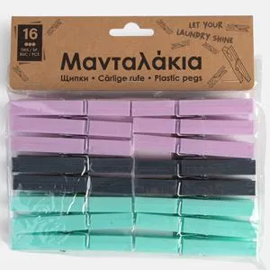 Set 16 clești colorați 8,4 cm pentru papetărie și birou