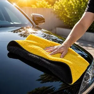 Lavetă Auto din Microfibră XL 90x60 cm Galben/Negru