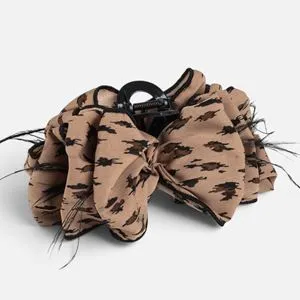 Clama de Par cu Funda Leopard pentru Femei, 13 cm, Model Cleste