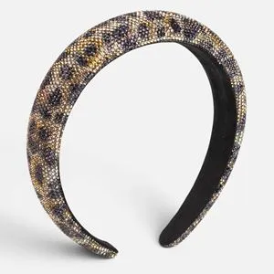 Coronita par cu imprimeu leopard si strasuri