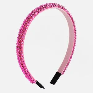 Bentită de păr metalizată fuchsia cu strase pentru copii