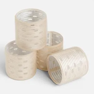 Bigudiuri cu velcro, Set 4 buc, Bej, 6 cm