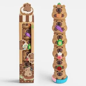 Set 5 Evidențiatoare cu Design Capybara, Culori Vesele