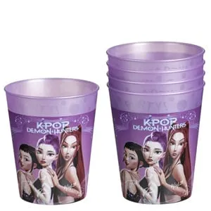 Pahare de petrecere din plastic lila model K-POP