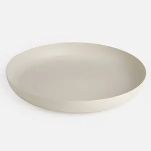 Platou Decorativ Metalic Ecru Ø31cm pentru Decor Clasic și Modern