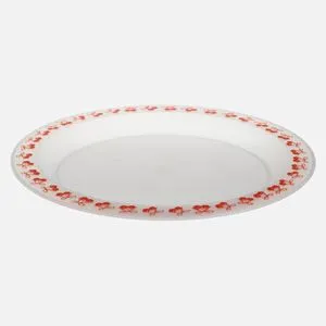 Farfurie din Plastic Frosty cu Model Cirese, Ø27 cm, Alb