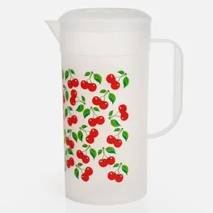 Ulcior din plastic cu efect frosty și model cu cireșe, 2L