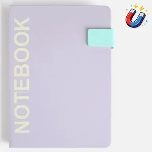 Carnet A5 cu spirala si coperta PU mov, 70 file, inchidere magnetica