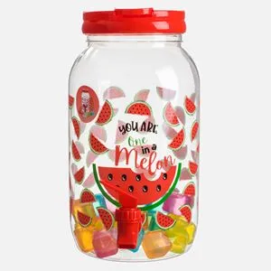 Dozator de bauturi cu robinet, 3,8 L, design pepene verde, include 24 cuburi de gheata reutilizabile