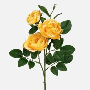Camelie galbena 3 flori 63cm - Buchet floral elegant pentru cadou