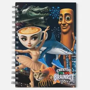Caiet A5 cu Spirala Dubla Brainrot pentru Organizare