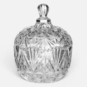 Bombonieră din sticlă rotundă mini 80ml, design elegant
