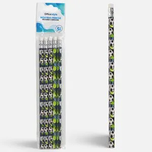 Set 5 Creioane cu Radiera Model Fotbal HB pentru Copii