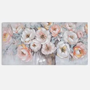 Tablou decorativ flori relief pastel pentru interiorul casei