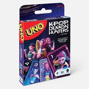 Joc de cărți UNO K-Pop Demon Hunters, Multicolor, 7+ ani