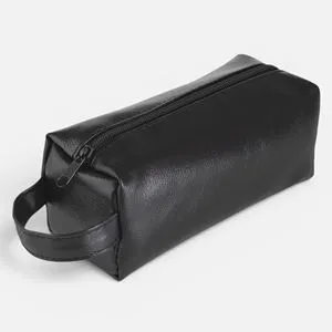 Penar scolar cilindric negru din piele artificiala cu maner