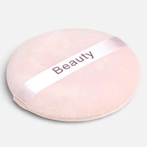 Burete rotund pentru pudra, roz nude, diametru 9cm