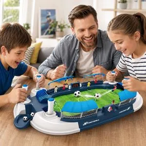 Masa de fotbal cu 8 figurine, 70,5x35,8x11,8 cm, albastru