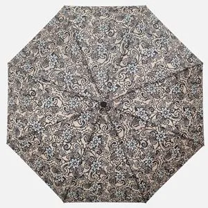 Umbrela Mini Pliabila cu Model Paisley si Husa, 18 cm, Bej