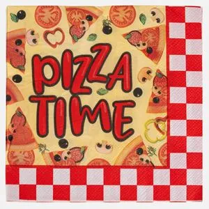 Șervețele de petrecere 2 straturi cu model Pizza Time 33x33cm 20 bucăți