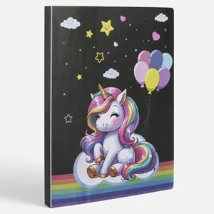 Dosar A4 cu 20 de folii transparente și copertă cu unicorn și baloane