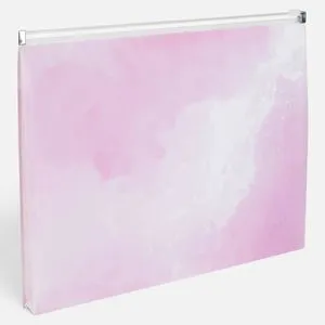 Mapă din plastic roz cu fermoar, model marmură, pentru documente A4, 33x24 cm
