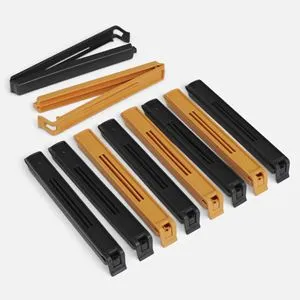 Cleme pentru sigilarea pungilor 14 cm, set 10 bucăți negru și galben