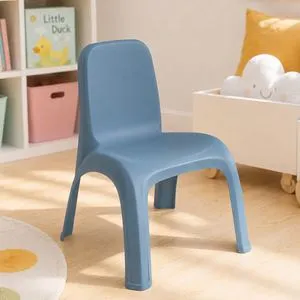Scaun pentru copii din plastic, fara brate, albastru mat, 38x44x52 cm