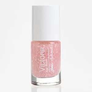 Oja de unghii long lasting, roz cu confetti albe, 6 ml