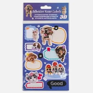Etichete Autoadezive 3D cu Figurine Animale, 8 bucati