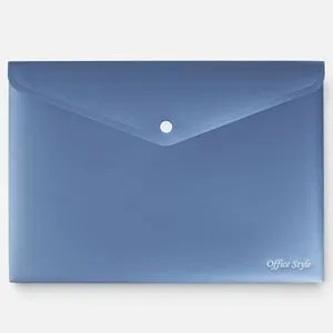 Mapă cu capsă A4 din plastic metalizat albastru pentru documente