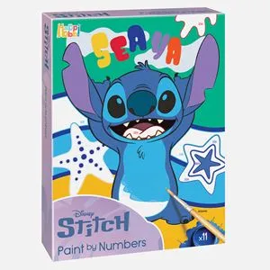 Set Pictura pe Numere Stitch cu Culori Acrilice si Rama Inclusa