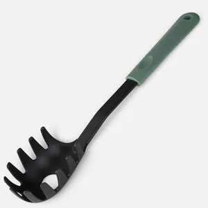 Lingura pentru paste din plastic, antracit cu maner verde, 31cm