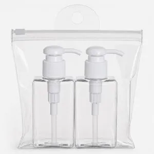 Set 2 sticle spray 100 ml cu dozator, recipiente goale din plastic transparent