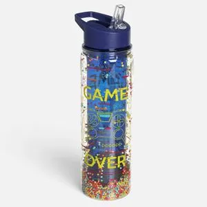 Sticla de apa pentru copii 500ml cu pai Flip Top si bilute colorate Game