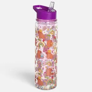 Sticla de apa pentru copii 500ml cu pai Flip Top si model Capybara