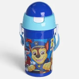 Sticla de apa pentru copii 500ml cu capac pop-up si curea, model catelus