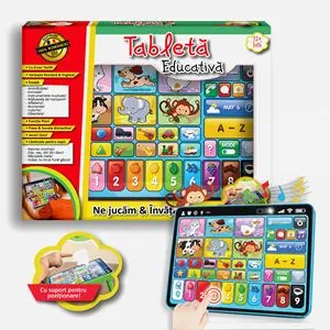 Tabletă educativă interactivă pentru copii 12+ luni, bilingvă română-engleză