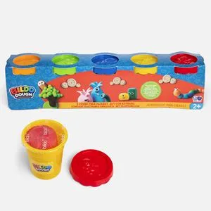 Set Plastilina 5 Culori cu Capace Modelate Animăluțe, 5 x 140g